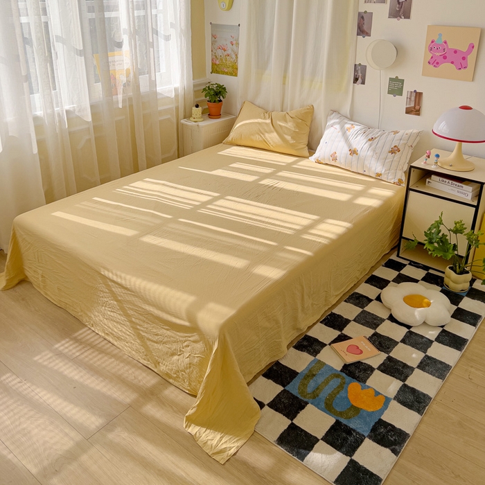 91家纺网 家纺一手货源 找家纺 仟人梦 2025新款超柔110克水洗云朵棉纯色单床单-叠拍图 浅驼