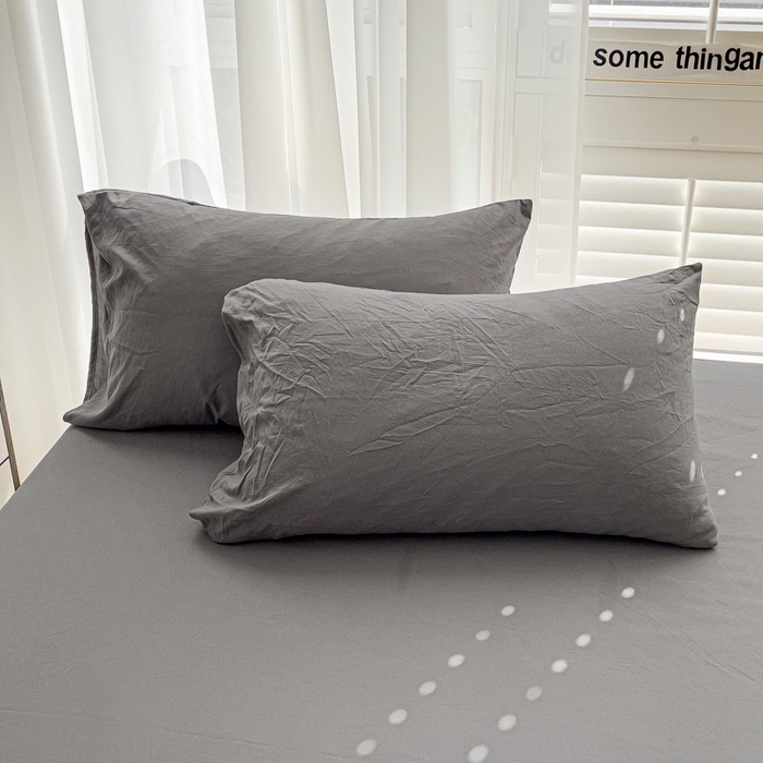 91家纺网 家纺一手货源 找家纺 仟人梦 2025新款超柔110克水洗云朵棉纯色单床单-叠拍图 银灰