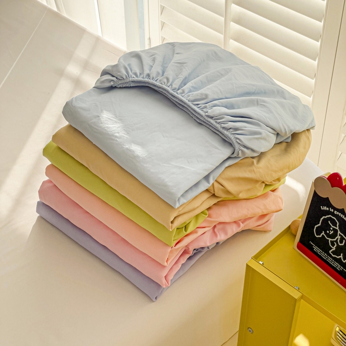 91家纺网 家纺一手货源 找家纺 仟人梦 2025新款超柔110克水洗云朵棉纯色单床单-叠拍图 组合图仅供展示