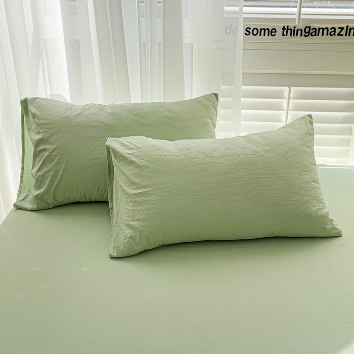 91家纺网 家纺一手货源 找家纺 仟人梦 2025新款超柔110克水洗云朵棉纯色单床单-叠拍图 浅绿