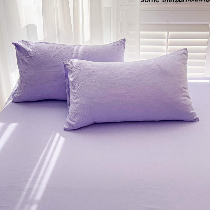 91家纺网 家纺一手货源 找家纺 仟人梦 2025新款超柔110克水洗云朵棉纯色单床单-叠拍图 浅紫