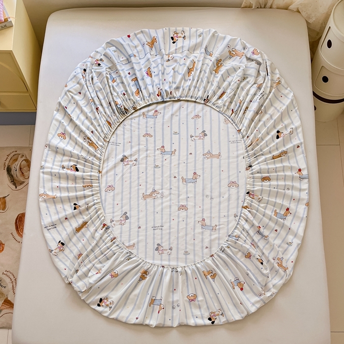 91家纺网 家纺一手货源 找家纺 莱通家纺 2025春夏新款12868纯棉印花单床笠 床笠单件-系列二（商家提供买家秀） 糖纸童年