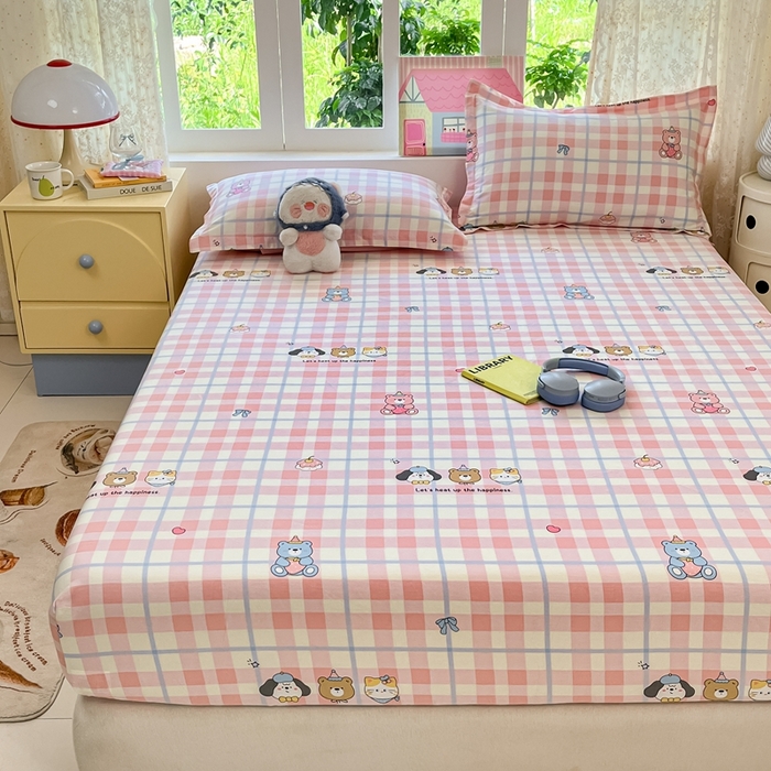 91家纺网 家纺一手货源 找家纺 莱通家纺 2025春夏新款12868纯棉印花单床笠 床笠单件-系列二（商家提供买家秀） 童趣伙伴