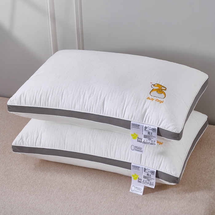 91家纺网 家纺一手货源 找家纺 （总）大熊枕芯 2025新款全棉卡通刺绣柯基舒柔全棉护颈安睡枕枕头枕芯