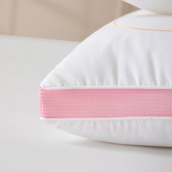 91家纺网 家纺一手货源 找家纺 大熊枕芯 2025新款全棉亲子款刺绣小熊猫儿童学生枕枕头枕芯 小熊猫刺绣-粉 40x60cm/只