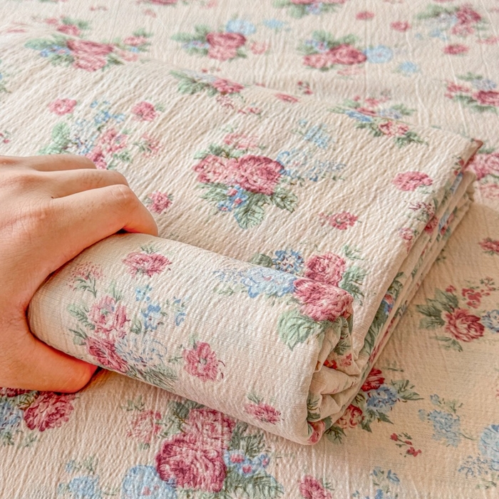 91家纺网 家纺一手货源 找家纺 丽美人家纺 2025新款A类软糯皱皱纱床单单床单单品床单单件床单 QB安娜