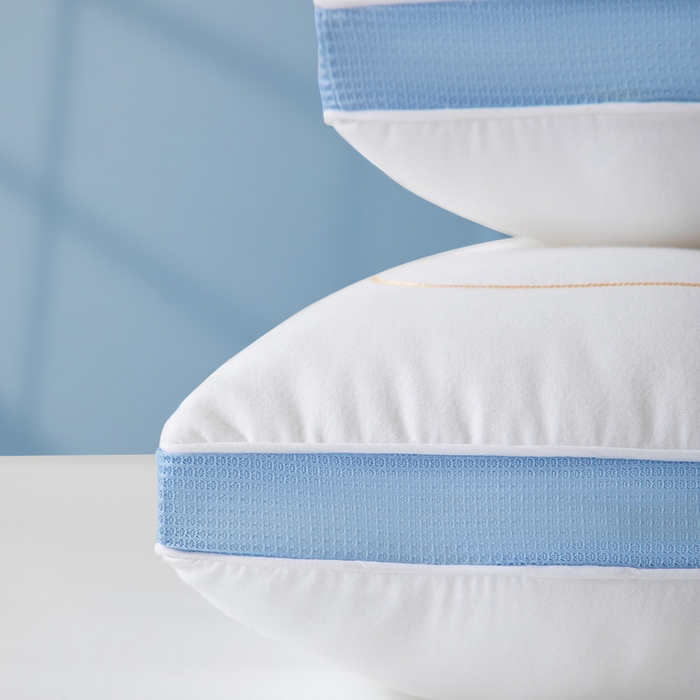 91家纺网 家纺一手货源 找家纺 大熊枕芯 2025新款全棉亲子款刺绣小熊猫儿童学生枕枕头枕芯 小熊猫刺绣-蓝 40x60cm/只