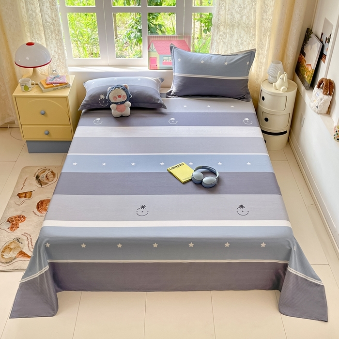 91家纺网 家纺一手货源 找家纺 （总）莱通家纺 2025春夏新款12868纯棉印花单床单 床单单件-系列二（商家提供买家秀）