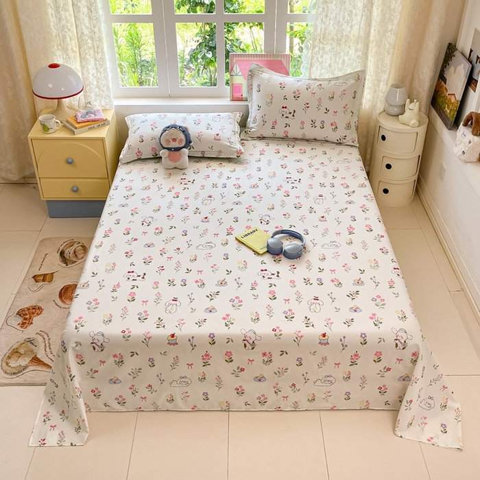 91家纺网 家纺一手货源 找家纺 （总）莱通家纺 2025春夏新款12868纯棉印花单床单 床单单件-系列二（商家提供买家秀）