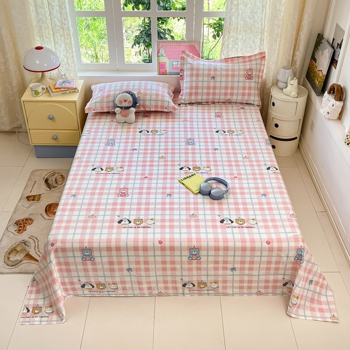 91家纺网 家纺一手货源 找家纺 （总）莱通家纺 2025春夏新款12868纯棉印花单床单 床单单件-系列二（商家提供买家秀）