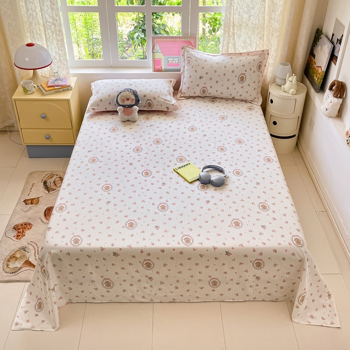 91家纺网 家纺一手货源 找家纺 （总）莱通家纺 2025春夏新款12868纯棉印花单床单 床单单件-系列二（商家提供买家秀）