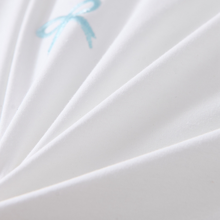 91家纺网 家纺一手货源 找家纺 大熊枕芯 2025新款蝴蝶结长绒棉刺绣枕枕头枕芯 全棉蝴蝶结刺绣枕 48x74cm/对