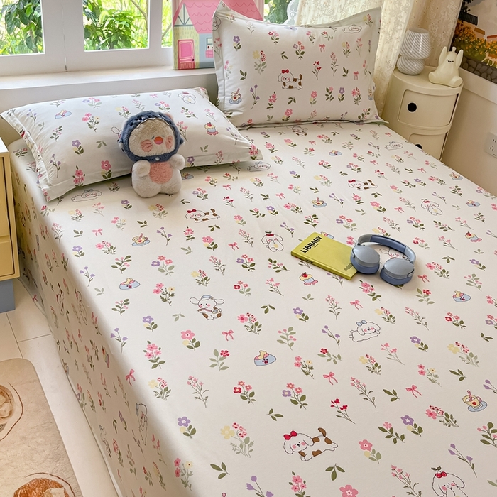 91家纺网 家纺一手货源 找家纺 莱通家纺 2025春夏新款12868纯棉印花单床单 床单单件-系列二（商家提供买家秀） 花花小汪