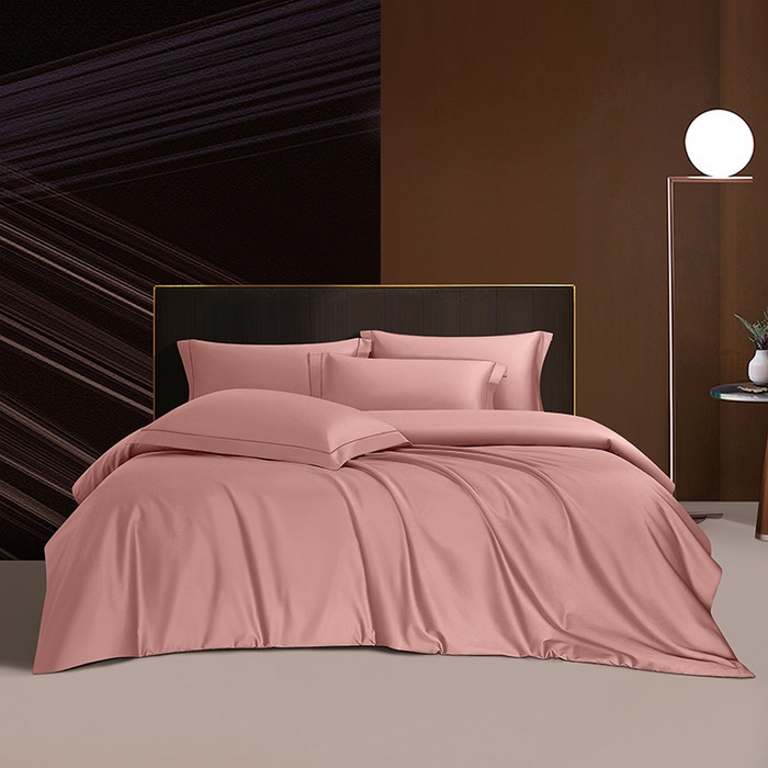 威克凯丽 2024新款100S净色长绒棉四件套 豆沙粉