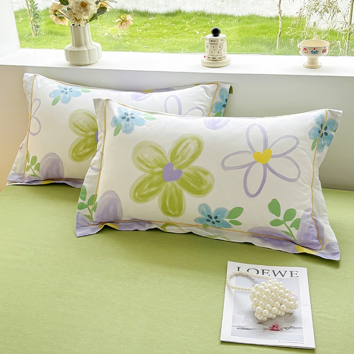 91家纺网 家纺一手货源 找家纺 宇彬家纺 2025直播新款13070全棉纯棉印花床单床笠款四件套和单被套一字绣工艺款 一字绣 浔彩