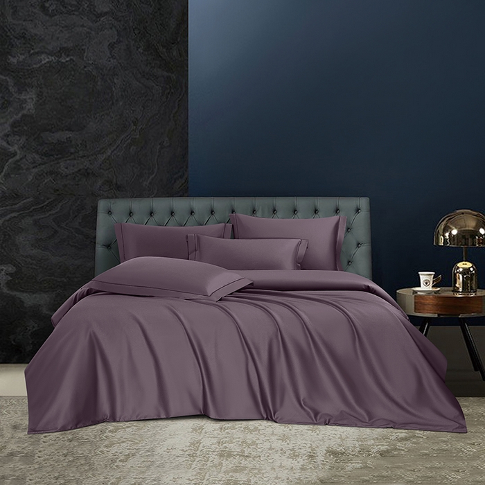 威克凯丽 2024新款100S净色长绒棉四件套 罗兰紫