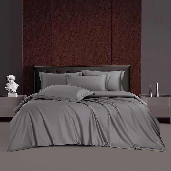 威克凯丽 2024新款100S净色长绒棉四件套 弥漫灰