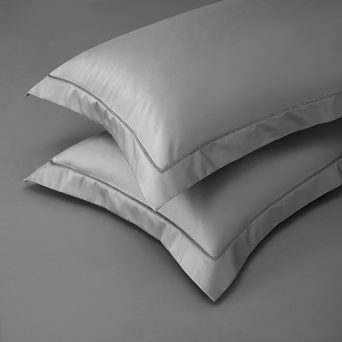 91家纺网 家纺一手货源 找家纺 威克凯丽 2024新款100S净色长绒棉四件套 弥漫灰