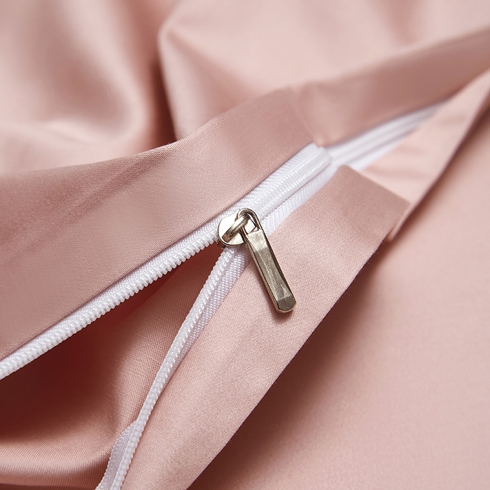 91家纺网 家纺一手货源 找家纺 威克凯丽 2024新款100S净色长绒棉四件套 藕粉