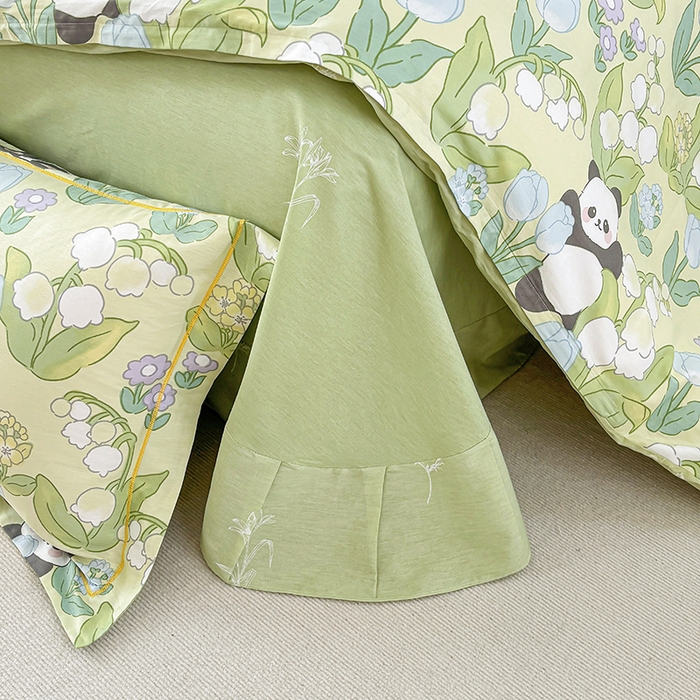 91家纺网 家纺一手货源 找家纺 宇彬家纺 2025直播新款13070全棉纯棉印花床单床笠款四件套和单被套一字绣工艺款 一字绣 恋恋夏日