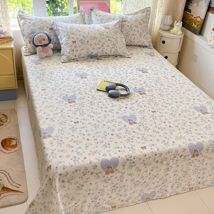 91家纺网 家纺一手货源 找家纺 莱通家纺 2025春夏新款12868纯棉印花单床单 床单单件-系列二（商家提供买家秀） 旧书折痕