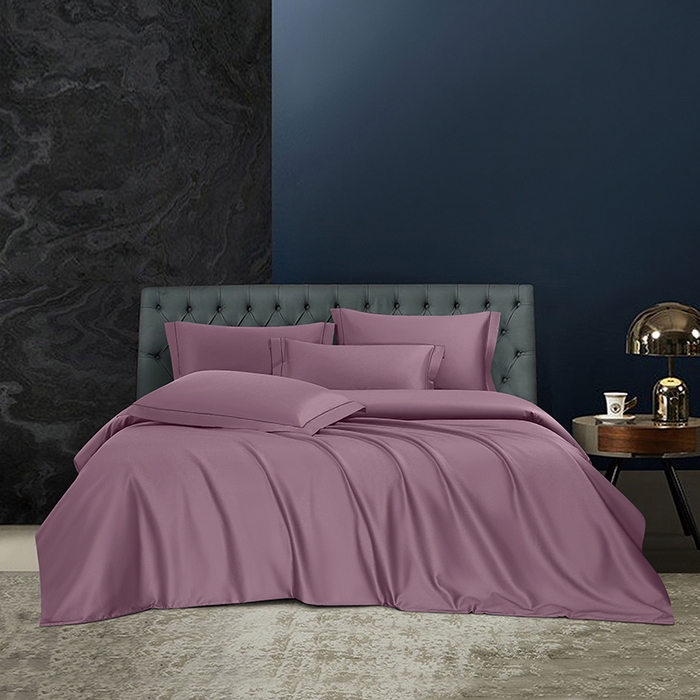 威克凯丽 2024新款100S净色长绒棉四件套 苏格拉紫