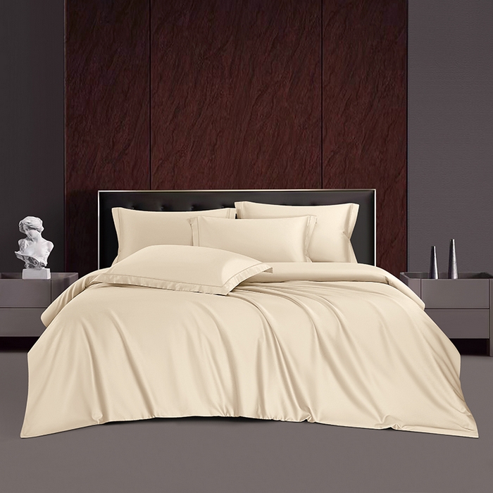 威克凯丽 2024新款100S净色长绒棉四件套 象牙白