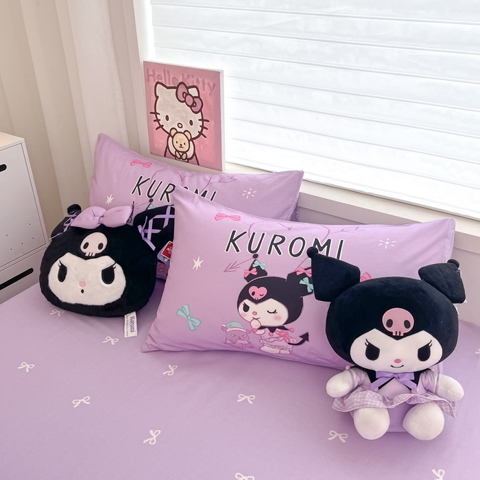 91家纺网 家纺一手货源 找家纺 暮思家居 2025新款正版授权三丽鸥大版全棉纯棉数码印花四件套系列-第四批 大版-魔法库洛米