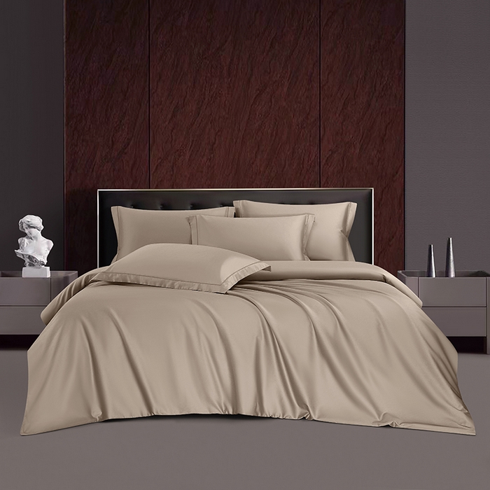 威克凯丽 2024新款100S净色长绒棉四件套 雪茄色