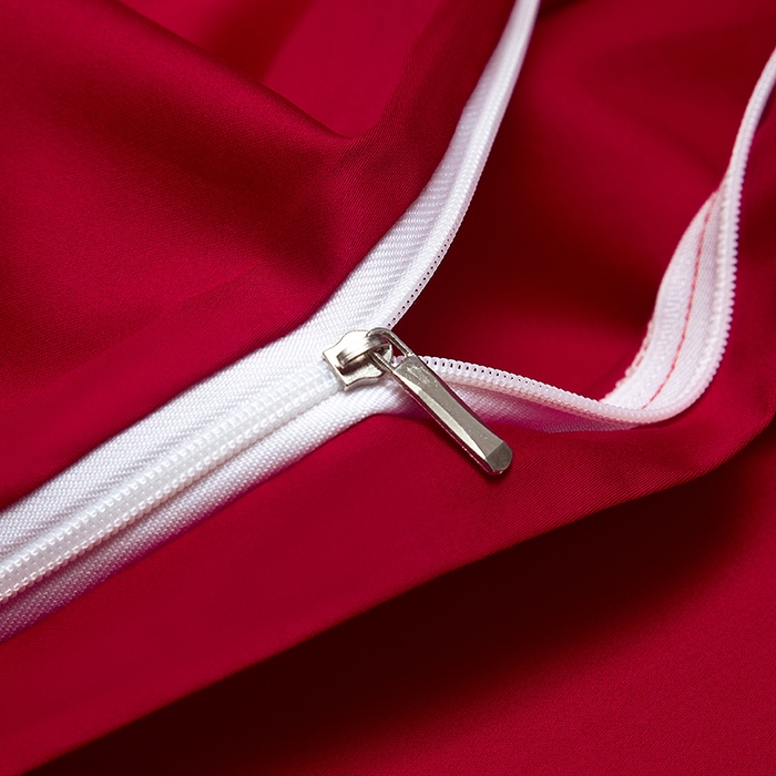 91家纺网 家纺一手货源 找家纺 威克凯丽 2024新款100S净色长绒棉四件套 中国红