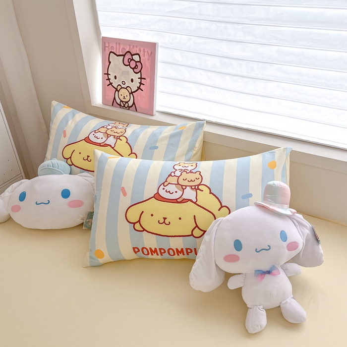 91家纺网 家纺一手货源 找家纺 暮思家居 2025新款正版授权三丽鸥大版全棉纯棉数码印花四件套系列-第四批 大版-布丁狗伙伴