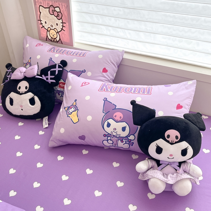 91家纺网 家纺一手货源 找家纺 暮思家居 2025新款正版授权三丽鸥大版全棉纯棉数码印花四件套系列-第四批 大版-甜筒库洛米