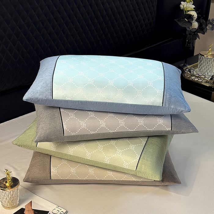 91家纺网 家纺一手货源 找家纺 （总）小牛席业 2025新款小玫瑰PE冰丝夏凉枕枕头枕芯夏天凉感枕头（枕套+枕芯）