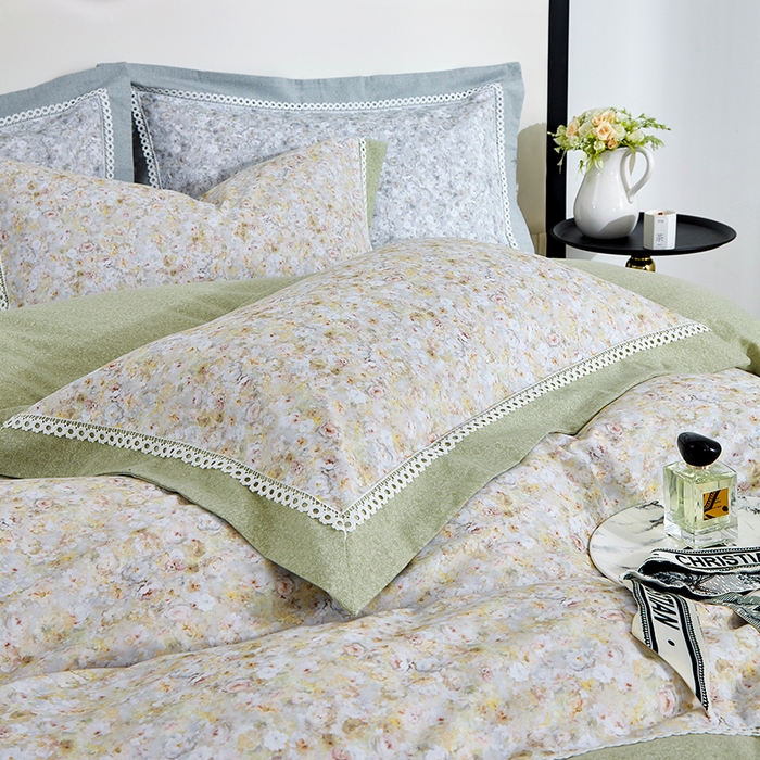 91家纺网 家纺一手货源 找家纺 威克凯丽 2024新款云柔棉磨毛数码印花四件套--星河入梦 星河入梦-桂花黄