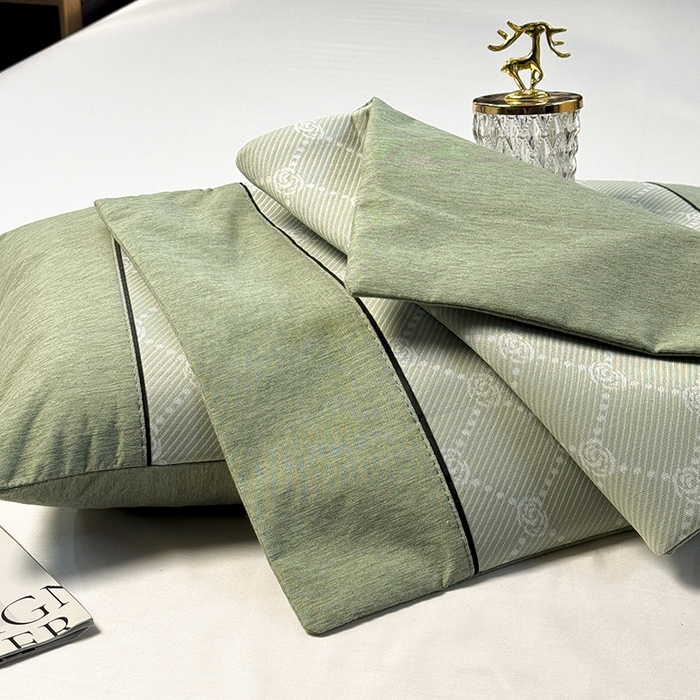 91家纺网 家纺一手货源 找家纺 小牛席业 2025新款小玫瑰PE冰丝夏凉枕枕头枕芯 绿色 35x55cm/只枕套+枕芯