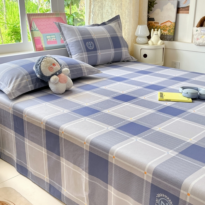 91家纺网 家纺一手货源 找家纺 莱通家纺 2025春夏新款12868纯棉印花单床单 床单单件-系列二（商家提供买家秀） 英伦风