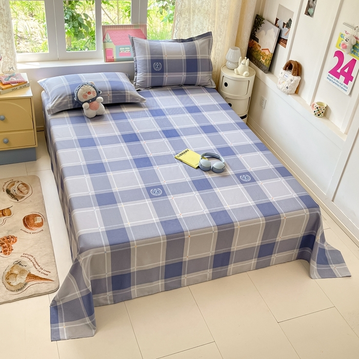 91家纺网 家纺一手货源 找家纺 莱通家纺 2025春夏新款12868纯棉印花单床单 床单单件-系列二（商家提供买家秀） 英伦风