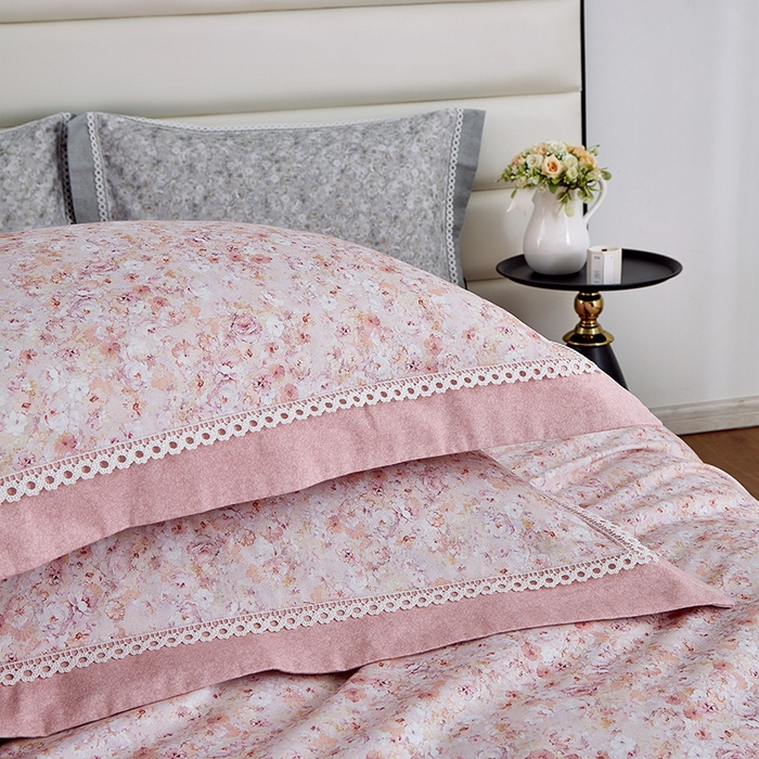 91家纺网 家纺一手货源 找家纺 威克凯丽 2024新款云柔棉磨毛数码印花四件套--星河入梦 星河入梦-藕荷粉