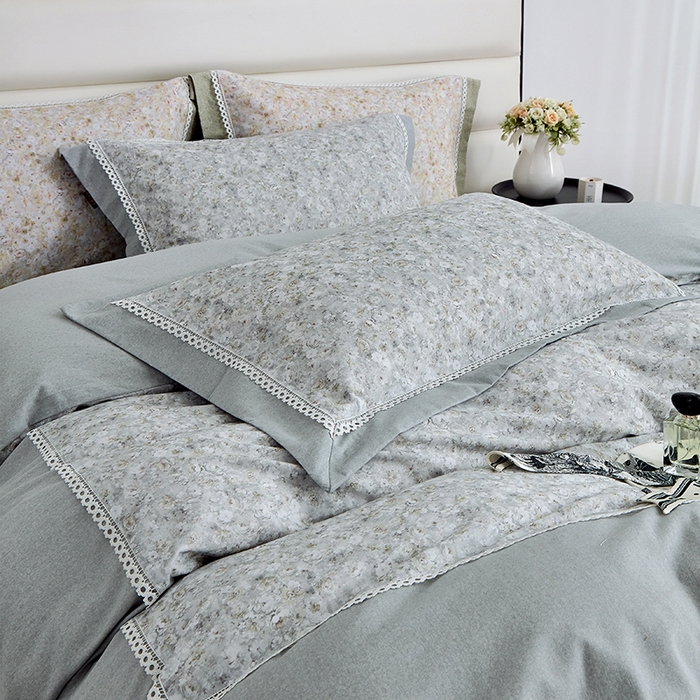 91家纺网 家纺一手货源 找家纺 威克凯丽 2024新款云柔棉磨毛数码印花四件套--星河入梦 星河入梦-青黛灰