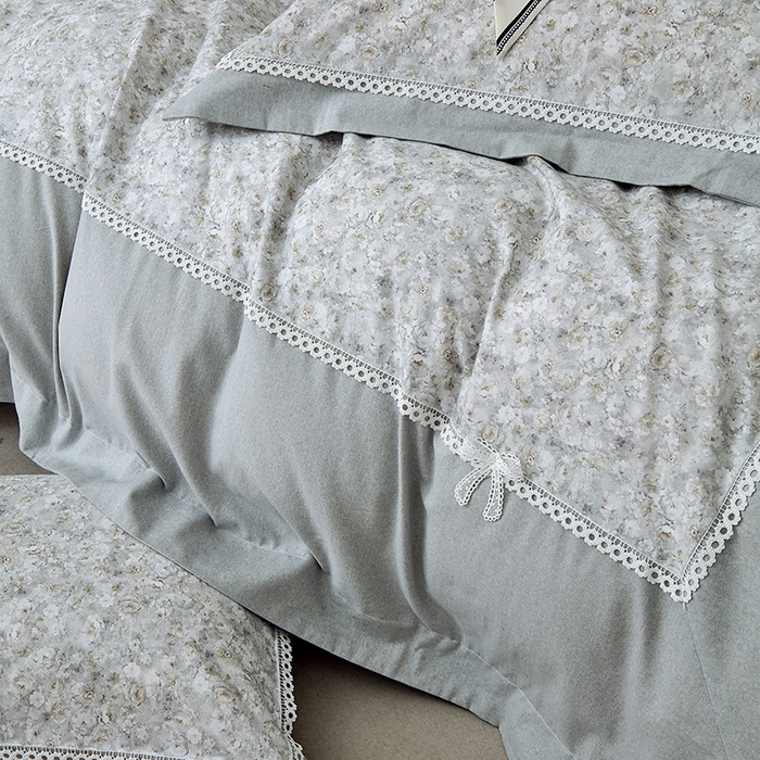 91家纺网 家纺一手货源 找家纺 威克凯丽 2024新款云柔棉磨毛数码印花四件套--星河入梦 星河入梦-青黛灰