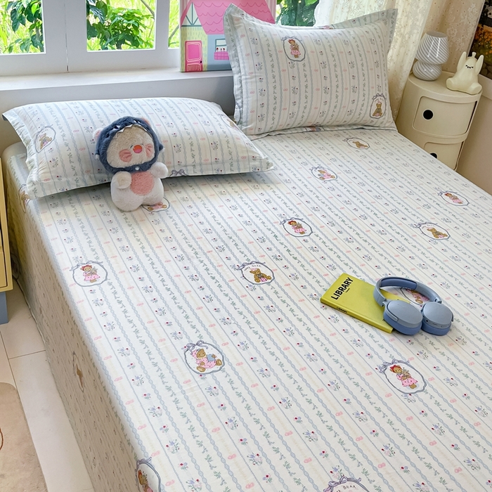 91家纺网 家纺一手货源 找家纺 莱通家纺 2025春夏新款12868纯棉印花单床单 床单单件-系列二（商家提供买家秀） 月光摇蓝草