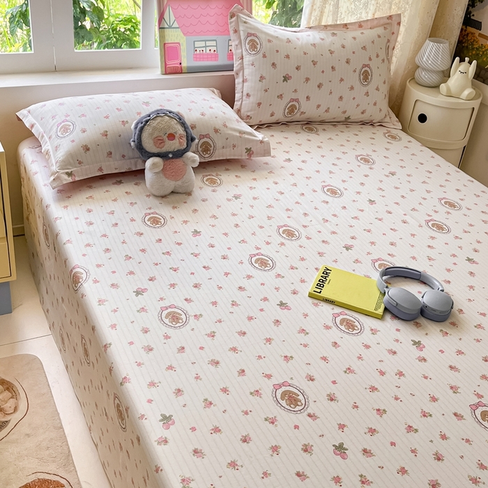 91家纺网 家纺一手货源 找家纺 莱通家纺 2025春夏新款12868纯棉印花单床单 床单单件-系列二（商家提供买家秀） 云朵相馆