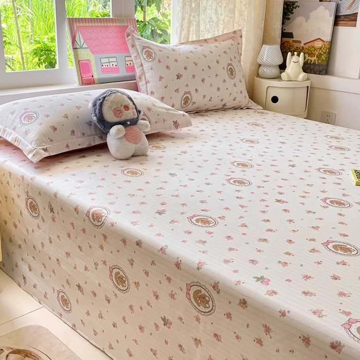 91家纺网 家纺一手货源 找家纺 莱通家纺 2025春夏新款12868纯棉印花单床单 床单单件-系列二（商家提供买家秀） 云朵相馆