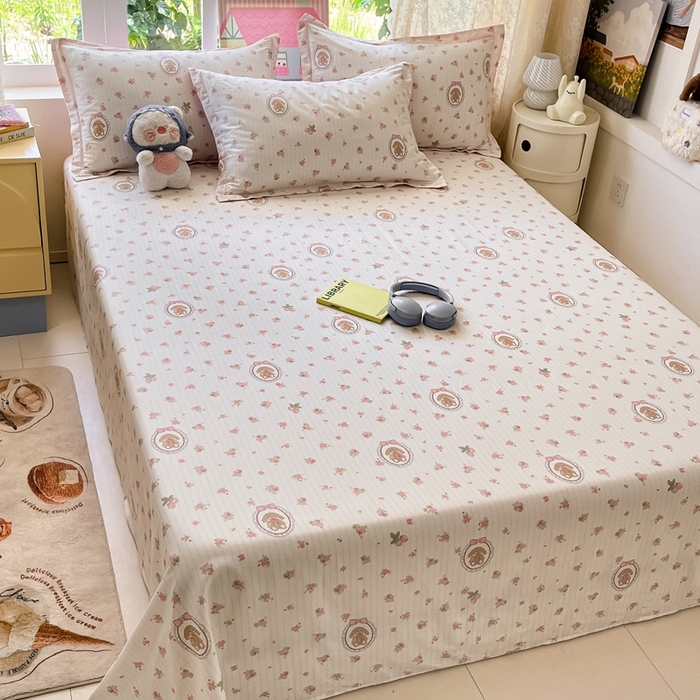 91家纺网 家纺一手货源 找家纺 莱通家纺 2025春夏新款12868纯棉印花单床单 床单单件-系列二（商家提供买家秀） 云朵相馆