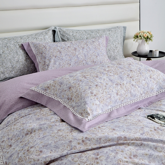 91家纺网 家纺一手货源 找家纺 威克凯丽 2024新款云柔棉磨毛数码印花四件套--星河入梦 星河入梦-西凤紫