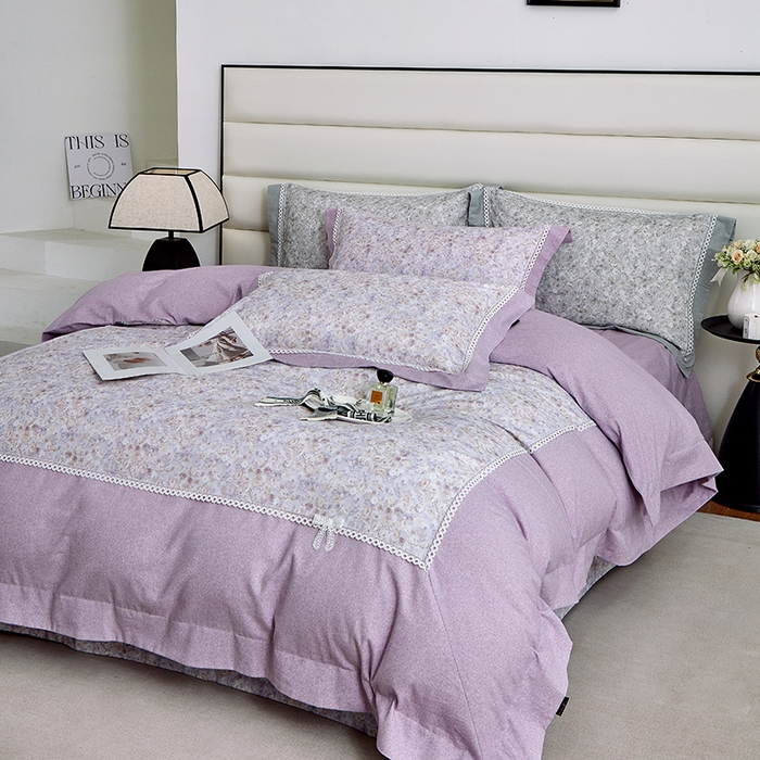 91家纺网 家纺一手货源 找家纺 威克凯丽 2024新款云柔棉磨毛数码印花四件套--星河入梦 星河入梦-西凤紫