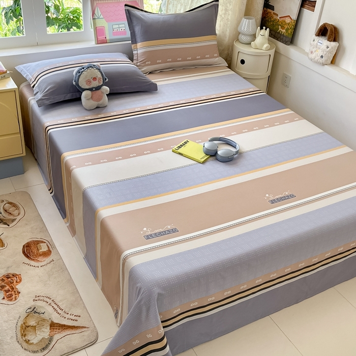 91家纺网 家纺一手货源 找家纺 莱通家纺 2025春夏新款12868纯棉印花单床单 床单单件-系列二（商家提供买家秀） 正交暮色