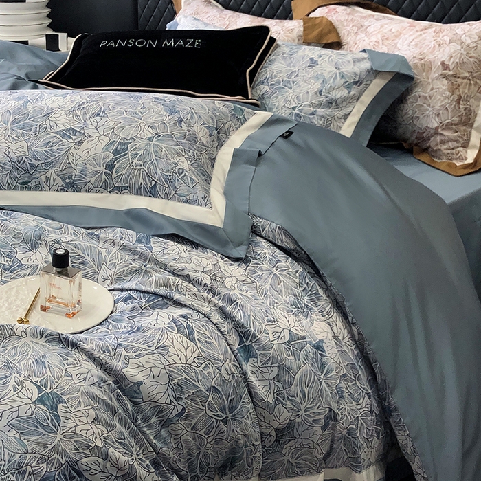 91家纺网 家纺一手货源 找家纺 （总）威克凯丽 2024新款100S缎面数码印花四件套