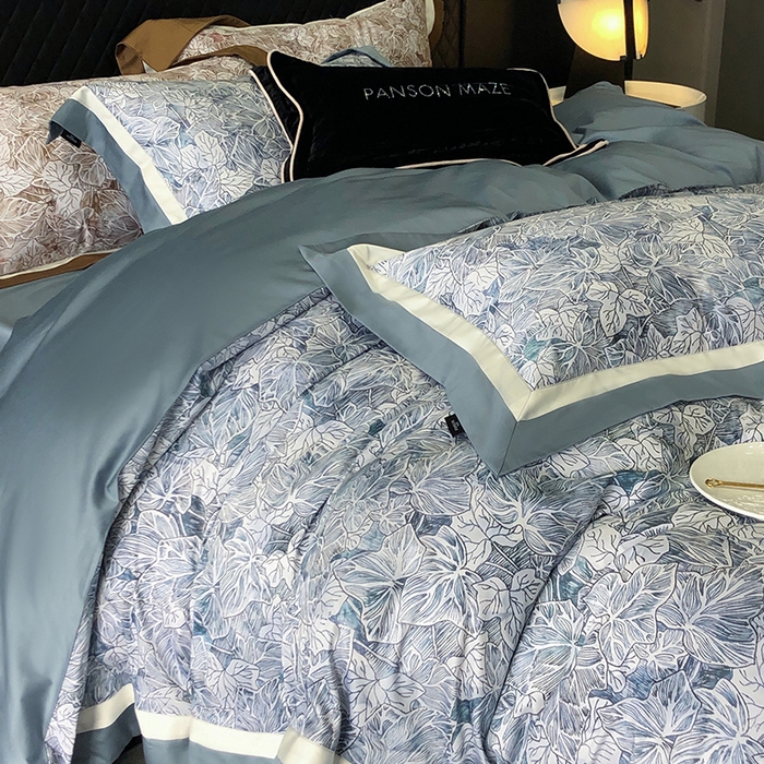 91家纺网 家纺一手货源 找家纺 （总）威克凯丽 2024新款100S缎面数码印花四件套