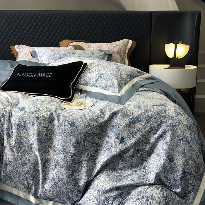 91家纺网 家纺一手货源 找家纺 （总）威克凯丽 2024新款100S缎面数码印花四件套